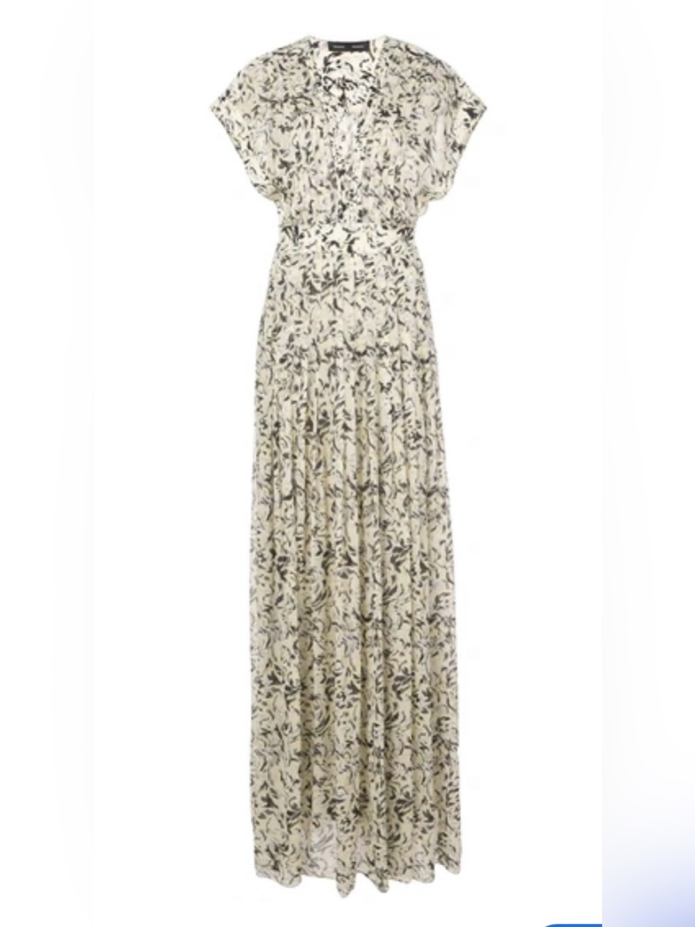 Proenza Schouler abstract animal print chiffon pleated maxi dress yellow size 2
